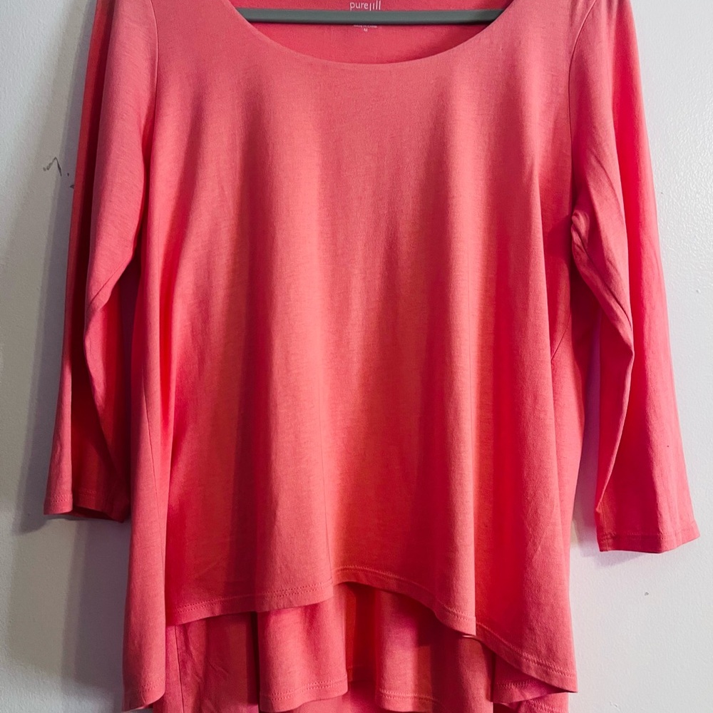 J. Jill Pure Jill Elliptical Layered Top Size Medium Coral